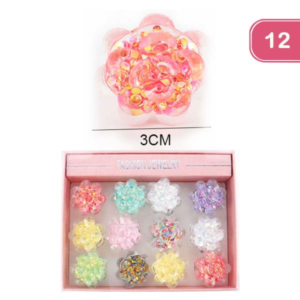 FLOWER LIGHT UP RING (12 UNITS)