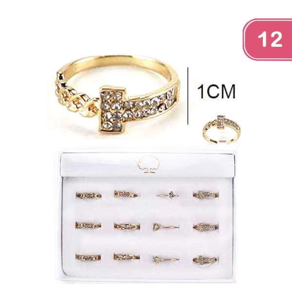 RHINESTONE RING (12 UNITS)