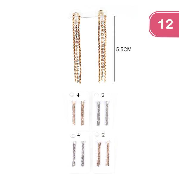 TASSEL RHINESTONE EARRING (12 UNITS)