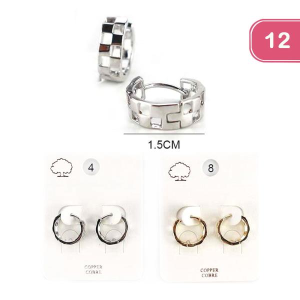 HUGGIE HOOP EARRINGS (12 UNITS)