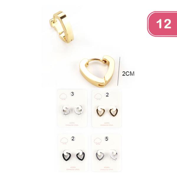 HEART HUGGIE EARRING (12 UNITS)