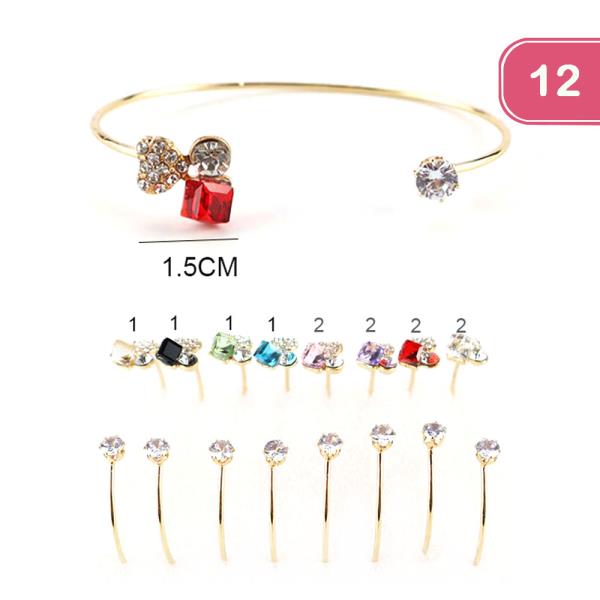 RHINESTONE CUFF BRACELET (12 UNITS)