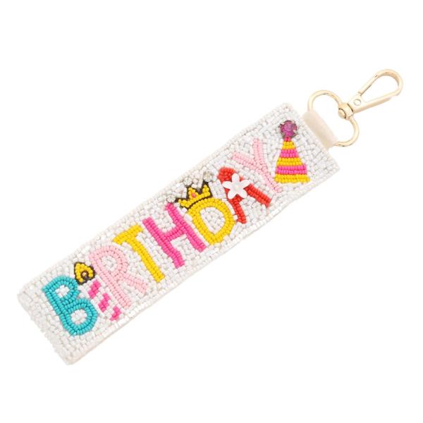 SEED BEAD BIRTHDAY KEYCHAIN