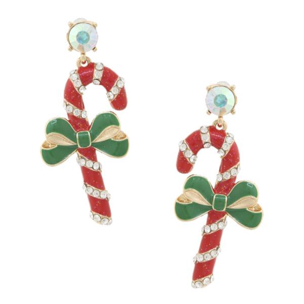 CHRISTMAS CANDY CANES EARRING