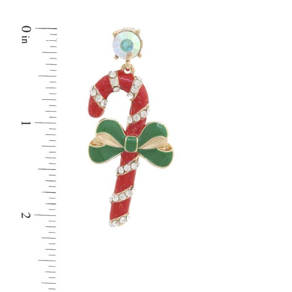 CHRISTMAS CANDY CANES EARRING