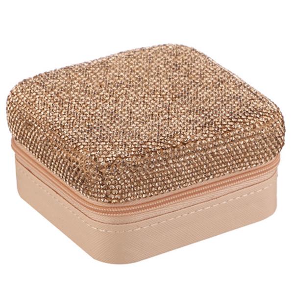 RHINESTONE TRAVEL SIZE JEWELRY BOX ORGANIZER