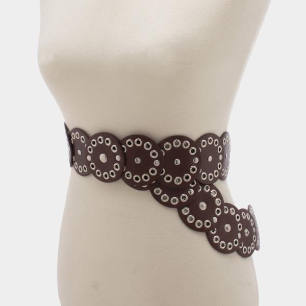 WESTERN Y2K ROUND STUDDED BELT