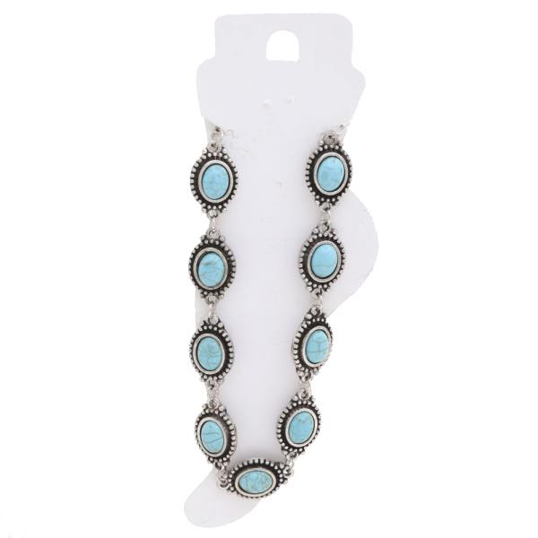 WESTERN STYLE CONCHO TURQUOISE BEAD ANKLET