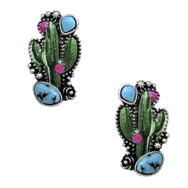 WESTERN CACTUS STUD EARRING