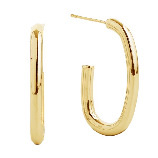 14K GOLD/WHITE GOLD DIPPED HOOP EARRING