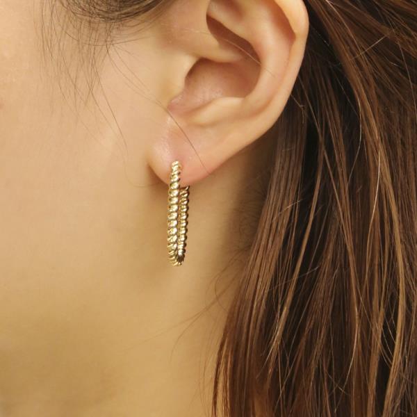 14K GOLD/WHITE GOLD DIPPED HOOP EARRING