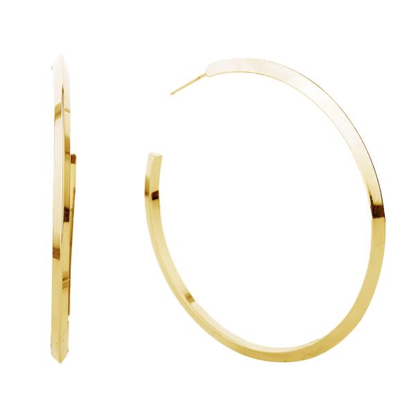 14K GOLD/WHITE GOLD DIPPED HOOP EARRING