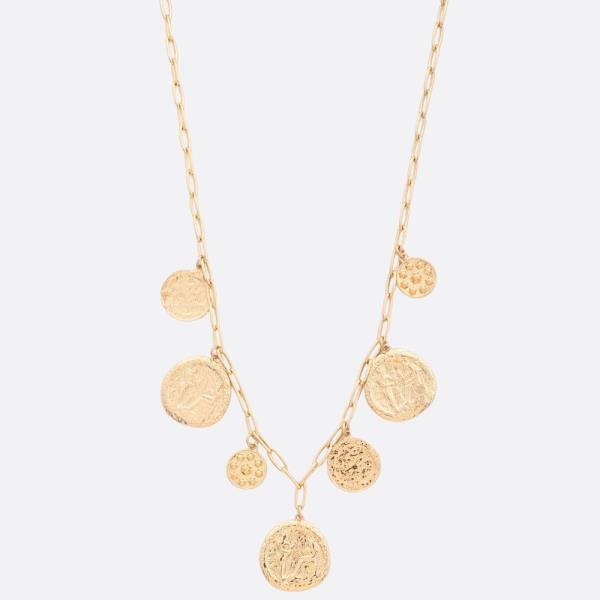 MEDALLION STATION OVAL LINK METAL NECKLACE