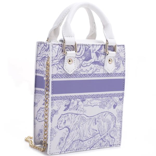 PRINTED DESIGN HANDLE CROSSBODY BAG