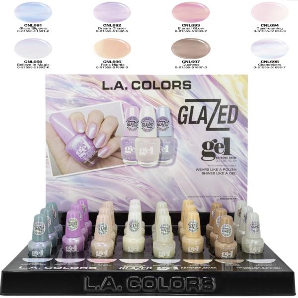 L.A. COLORS GLAZED GEL POLISH DISPLAY SET