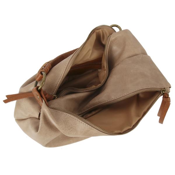 FASHION ZIPPER DESIGN SHOULDER HOBO BAG