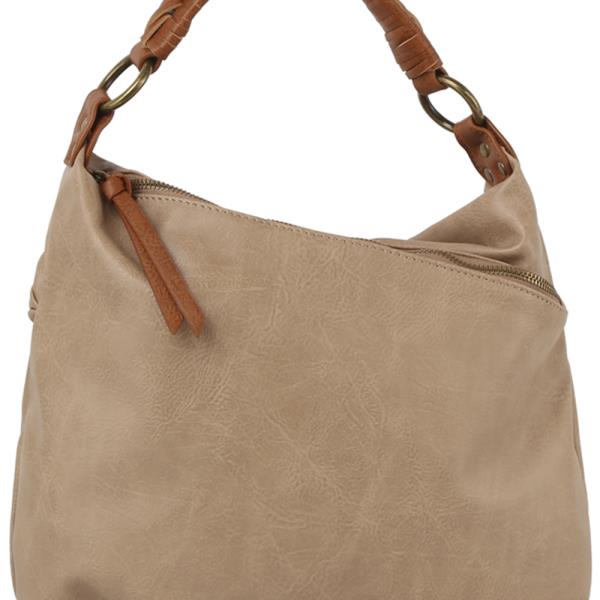 FASHION ZIPPER DESIGN SHOULDER HOBO BAG