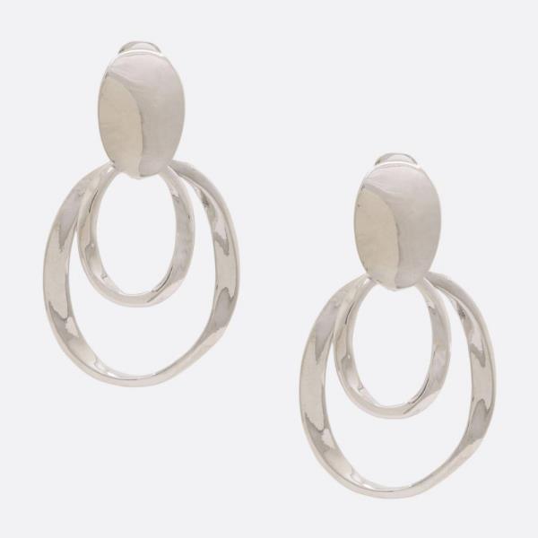 DOUBLE CIRCLE METAL CLIP EARRING