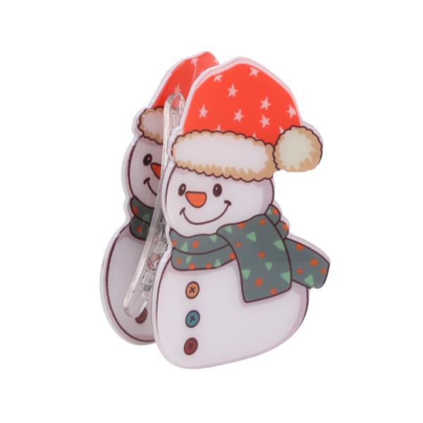 CHRISTMAS SNOWMAN HAIR CLAW JAW CLIP