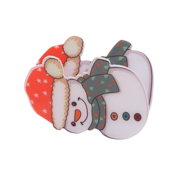 CHRISTMAS SNOWMAN HAIR CLAW JAW CLIP