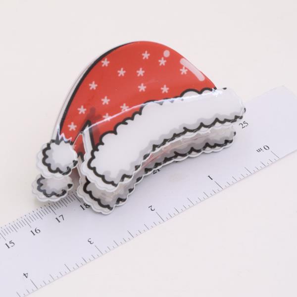 CHRISTMAS SANTA HAT HAIR CLAW JAW CLIP