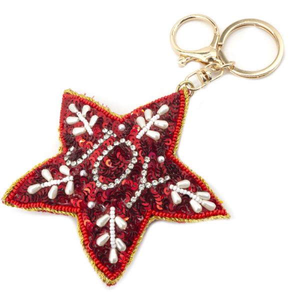 SEED BEAD JOY STAR KEY CHAIN