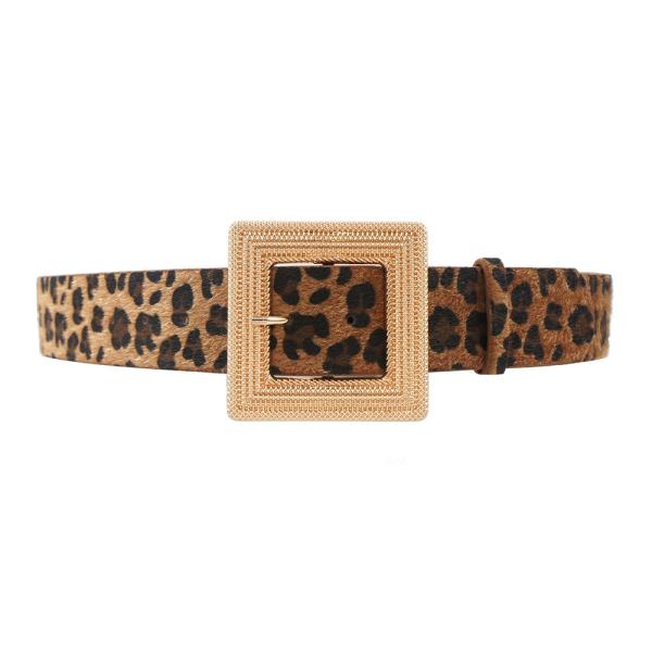 METAL BUCKLE LEOPARD BELT