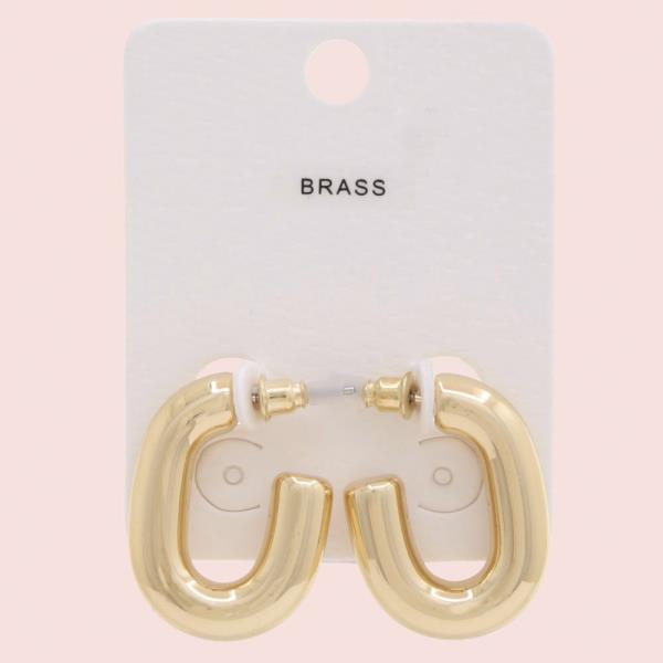 PIPE OPEN OVAL METAL EARRING