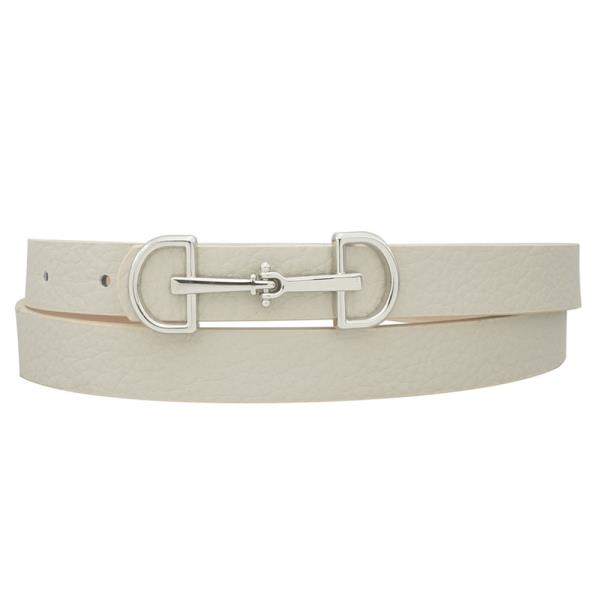 LUX D RING HORSE-BIT BUCKLE SKINNY BELT