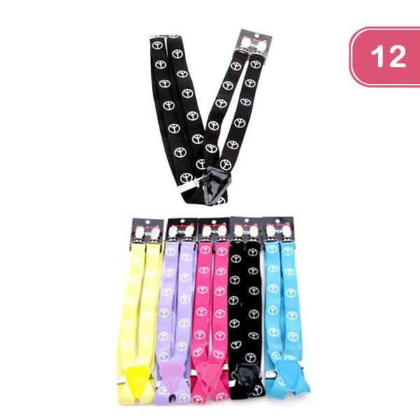 PEACE SIGN SUSPENDERS (12 UNITS)