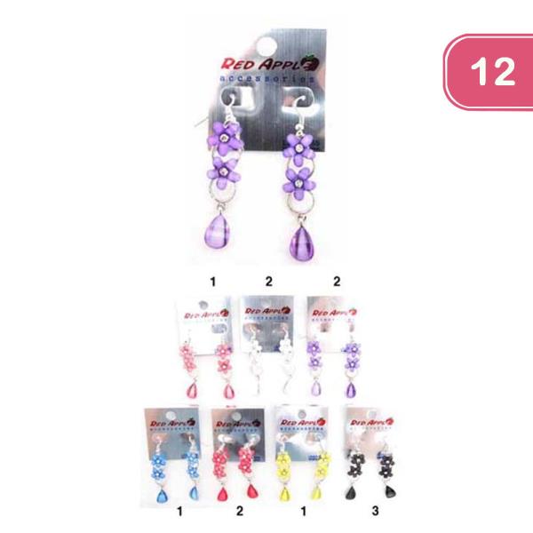 FLOWER DANGLE EARRING (12 UNITS)