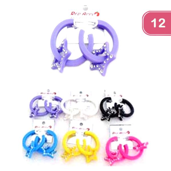 PLASTIC STON EARRING (12 UNITS)