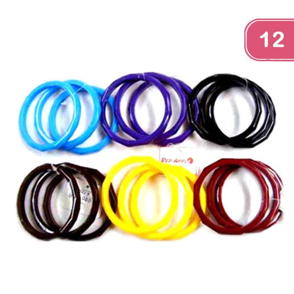 PLASTIC BANGLE BRACELETS (12 UNITS)