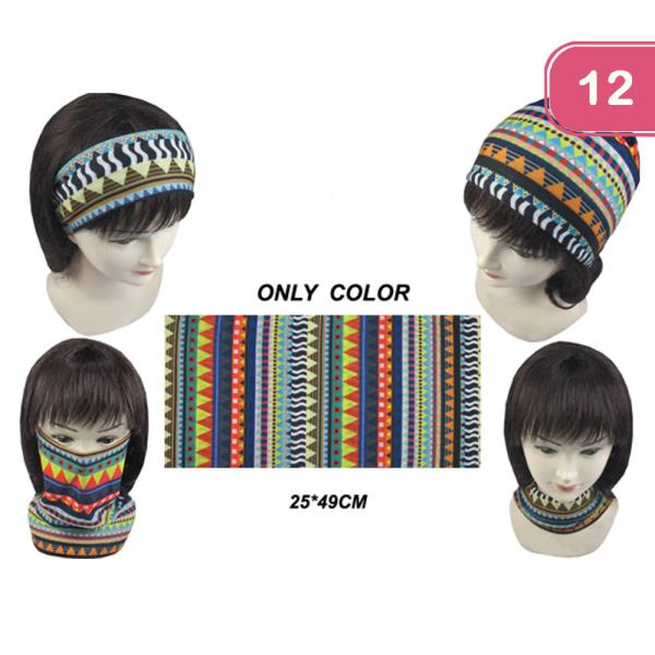 MULTI FUNCTION UNISEX LOOP SCARF BANDANA HAIR (12 UNITS)