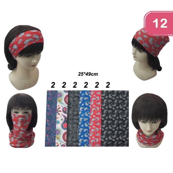 MULTI FUNCTION UNISEX LOOP SCARF BANDANA HAIR (12 UNITS)