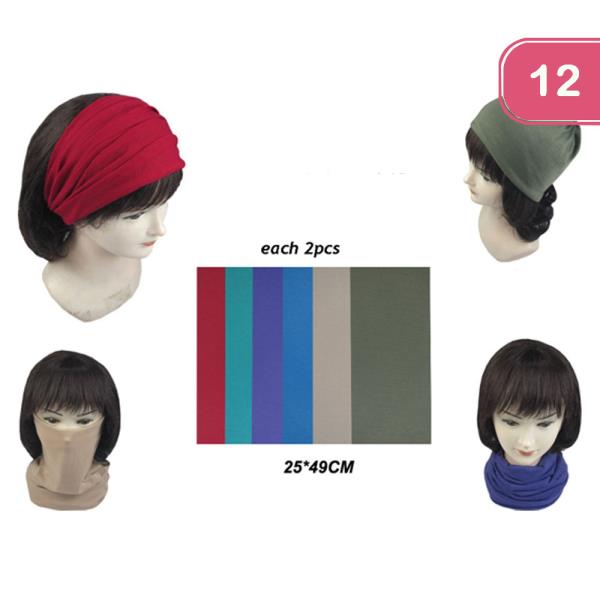 MULTI FUNCTION UNISEX LOOP SCARF BANDANA HAIR (12 UNITS)