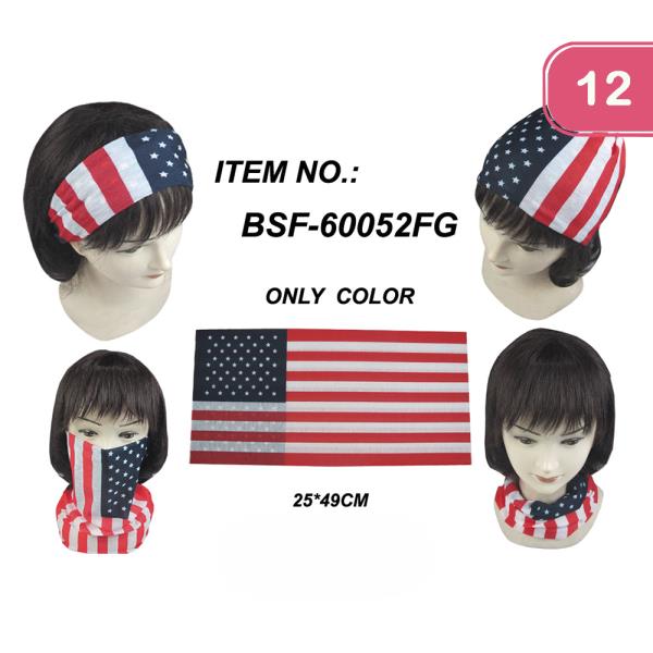 USA AMERICAN FLAG MASK SCARF HEADBAND (12 UNITS)