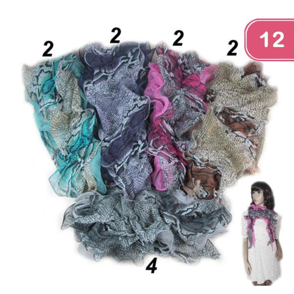 SNAKE RUFFLE SCARF (12 UNITS)