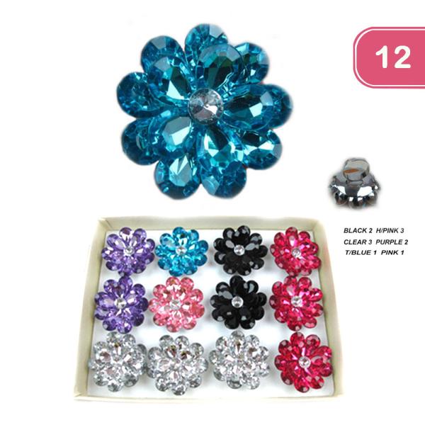 FLOWER STONE RING ( 12 UNITS )