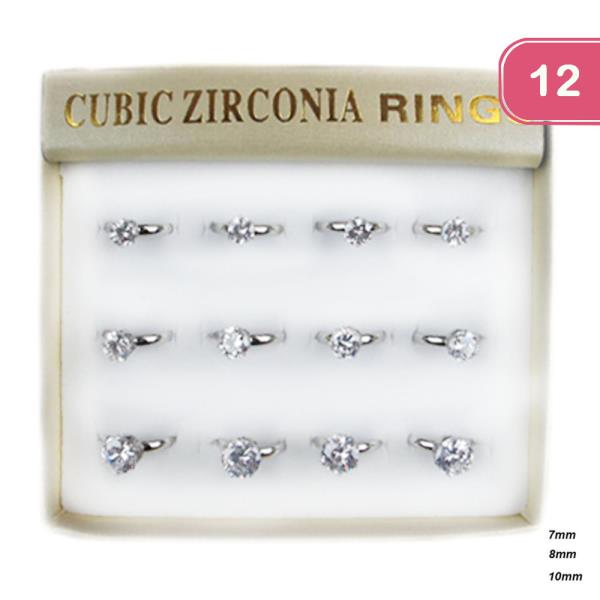 CUBIC ZIRCONIA RING (12 UNITS )