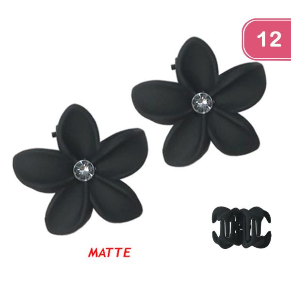 MATTE FLOWER HAIR CLIPS (12 UNITS)