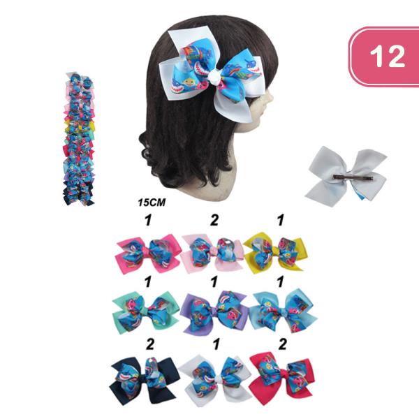 SHARK HAIR BOW PIN (12 UNTIS)