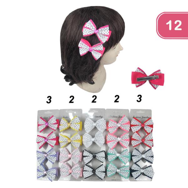 POLKA DOT HAIR BOW (12 UNITS)