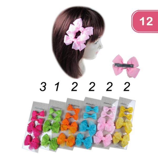 HAIR BOW PINS (12 UNITS)