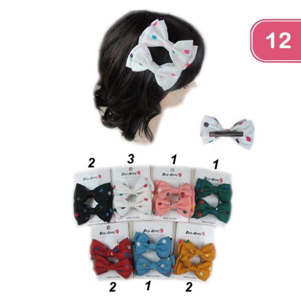 POLKA DOT HAIR PINS (12 UNITS)