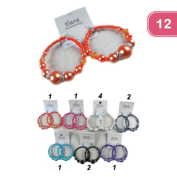 BEADED HOOP EARRING (12 UNITS)