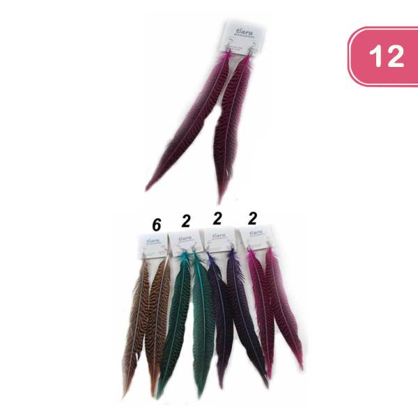 FEATHER EARRINGS (12 UNITS)