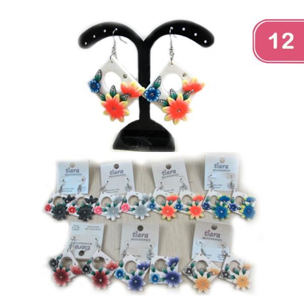 FLOWER DANGLE EARRING (12 UNITS)