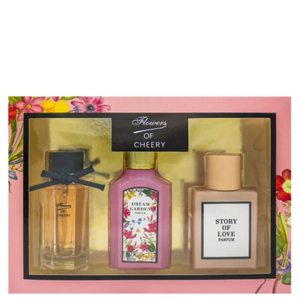 STORY OF LOVE FLOWERS OF CHEERY FRAGRANCE PERFUME 3 PC GIFT SET