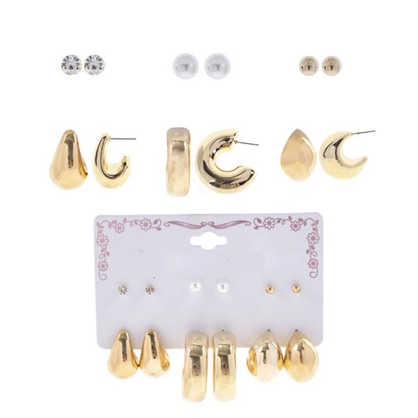 METAL HOOP MULTI EARRING SET